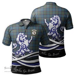 ScotsTee Shop Scottish Ralston UK Clan Crest Tartan Polo Shirt Alba Gu Brath Regal Lion Emblem