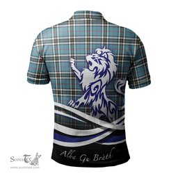 ScotsTee Shop Scottish Thomson Clan Crest Tartan Polo Shirt Alba Gu Brath Regal Lion Emblem