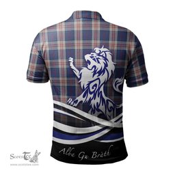 ScotsTee Shop Scottish Stewart of Appin Hunting Dress Clan Crest Tartan Polo Shirt Alba Gu Brath Regal Lion Emblem