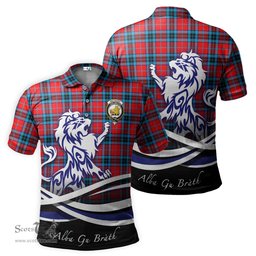 ScotsTee Shop Scottish MacTavish Modern Clan Crest Tartan Polo Shirt Alba Gu Brath Regal Lion Emblem