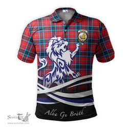 ScotsTee Shop Scottish MacTavish Modern Clan Crest Tartan Polo Shirt Alba Gu Brath Regal Lion Emblem
