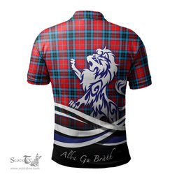 ScotsTee Shop Scottish MacTavish Modern Clan Crest Tartan Polo Shirt Alba Gu Brath Regal Lion Emblem