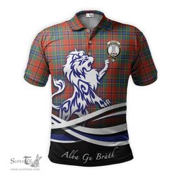 ScotsTee Shop Scottish MacLean of Duart Ancient Clan Crest Tartan Polo Shirt Alba Gu Brath Regal Lion Emblem