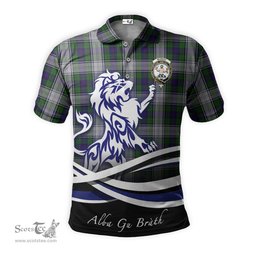 ScotsTee Shop Scottish Murray of Atholl Dress Clan Crest Tartan Polo Shirt Alba Gu Brath Regal Lion Emblem