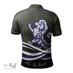 ScotsTee Shop Scottish MacMillan Hunting Modern Clan Crest Tartan Polo Shirt Alba Gu Brath Regal Lion Emblem