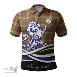 ScotsTee Shop Scottish MacMillan Old Weathered Clan Crest Tartan Polo Shirt Alba Gu Brath Regal Lion Emblem