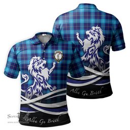 ScotsTee Shop Scottish McKerrell Clan Crest Tartan Polo Shirt Alba Gu Brath Regal Lion Emblem