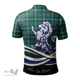 ScotsTee Shop Scottish Urquhart Ancient Clan Crest Tartan Polo Shirt Alba Gu Brath Regal Lion Emblem