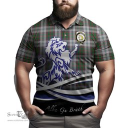 ScotsTee Shop Scottish Stewart of Appin Dress Clan Crest Tartan Polo Shirt Alba Gu Brath Regal Lion Emblem