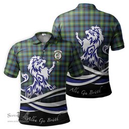 ScotsTee Shop Scottish Watson Ancient Clan Crest Tartan Polo Shirt Alba Gu Brath Regal Lion Emblem