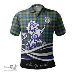 ScotsTee Shop Scottish Watson Ancient Clan Crest Tartan Polo Shirt Alba Gu Brath Regal Lion Emblem
