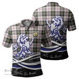 ScotsTee Shop Scottish MacPherson Dress Ancient Clan Crest Tartan Polo Shirt Alba Gu Brath Regal Lion Emblem
