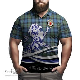 ScotsTee Shop Scottish Smith Ancient Clan Crest Tartan Polo Shirt Alba Gu Brath Regal Lion Emblem