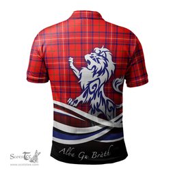 ScotsTee Shop Scottish Rose Modern Clan Crest Tartan Polo Shirt Alba Gu Brath Regal Lion Emblem