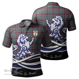 ScotsTee Shop Scottish Spens (Spence) Clan Crest Tartan Polo Shirt Alba Gu Brath Regal Lion Emblem
