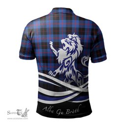 ScotsTee Shop Scottish Maule Clan Crest Tartan Polo Shirt Alba Gu Brath Regal Lion Emblem
