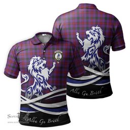ScotsTee Shop Scottish Montgomery Modern Clan Crest Tartan Polo Shirt Alba Gu Brath Regal Lion Emblem