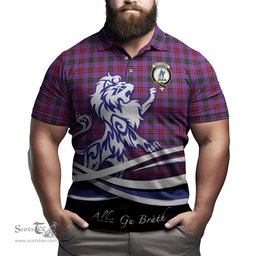 ScotsTee Shop Scottish Montgomery Modern Clan Crest Tartan Polo Shirt Alba Gu Brath Regal Lion Emblem