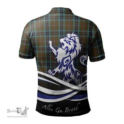 ScotsTee Shop Scottish MacTavish Hunting Clan Crest Tartan Polo Shirt Alba Gu Brath Regal Lion Emblem