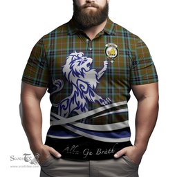 ScotsTee Shop Scottish MacTavish Hunting Clan Crest Tartan Polo Shirt Alba Gu Brath Regal Lion Emblem