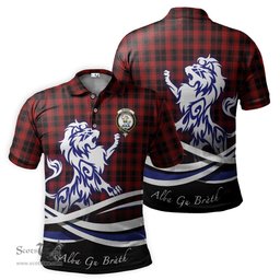 ScotsTee Shop Scottish Murray of Ochtertyre Clan Crest Tartan Polo Shirt Alba Gu Brath Regal Lion Emblem