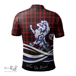 ScotsTee Shop Scottish Murray of Ochtertyre Clan Crest Tartan Polo Shirt Alba Gu Brath Regal Lion Emblem