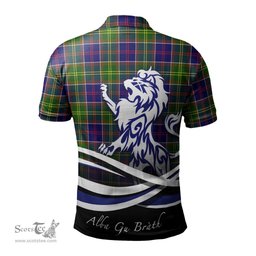 ScotsTee Shop Scottish Whitefoord Modern Clan Crest Tartan Polo Shirt Alba Gu Brath Regal Lion Emblem