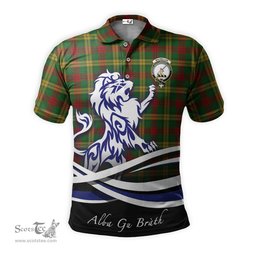 ScotsTee Shop Scottish MacMillan Society of Glasgow Clan Crest Tartan Polo Shirt Alba Gu Brath Regal Lion Emblem