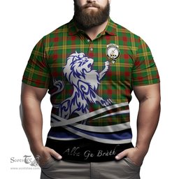ScotsTee Shop Scottish MacMillan Society of Glasgow Clan Crest Tartan Polo Shirt Alba Gu Brath Regal Lion Emblem