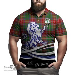 ScotsTee Shop Scottish Somerville Clan Crest Tartan Polo Shirt Alba Gu Brath Regal Lion Emblem