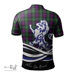 ScotsTee Shop Scottish Wilson Clan Crest Tartan Polo Shirt Alba Gu Brath Regal Lion Emblem