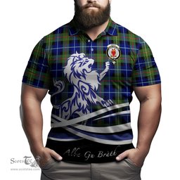 ScotsTee Shop Scottish Smith Modern Clan Crest Tartan Polo Shirt Alba Gu Brath Regal Lion Emblem