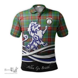 ScotsTee Shop Scottish Muirhead Clan Crest Tartan Polo Shirt Alba Gu Brath Regal Lion Emblem