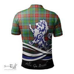 ScotsTee Shop Scottish Muirhead Clan Crest Tartan Polo Shirt Alba Gu Brath Regal Lion Emblem