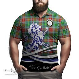 ScotsTee Shop Scottish Muirhead Clan Crest Tartan Polo Shirt Alba Gu Brath Regal Lion Emblem