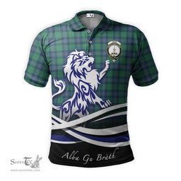 ScotsTee Shop Scottish Shaw Ancient Clan Crest Tartan Polo Shirt Alba Gu Brath Regal Lion Emblem