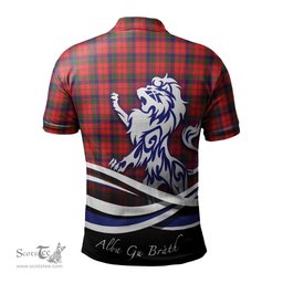 ScotsTee Shop Scottish Robertson Modern Clan Crest Tartan Polo Shirt Alba Gu Brath Regal Lion Emblem