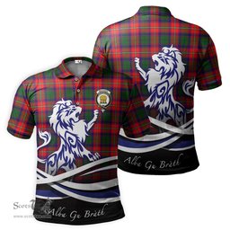 ScotsTee Shop Scottish Wauchope Clan Crest Tartan Polo Shirt Alba Gu Brath Regal Lion Emblem