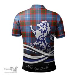 ScotsTee Shop Scottish Pentland Clan Crest Tartan Polo Shirt Alba Gu Brath Regal Lion Emblem
