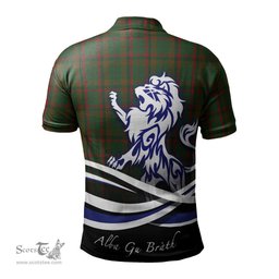 ScotsTee Shop Scottish Macnaughton Hunting Clan Crest Tartan Polo Shirt Alba Gu Brath Regal Lion Emblem