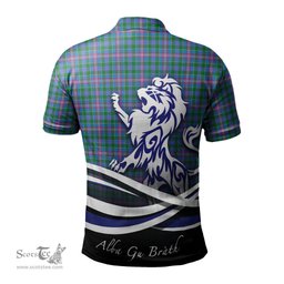 ScotsTee Shop Scottish Pitcairn Hunting Clan Crest Tartan Polo Shirt Alba Gu Brath Regal Lion Emblem