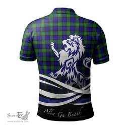 ScotsTee Shop Scottish Sempill Modern Clan Crest Tartan Polo Shirt Alba Gu Brath Regal Lion Emblem