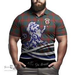 ScotsTee Shop Scottish Wilson Modern Clan Crest Tartan Polo Shirt Alba Gu Brath Regal Lion Emblem