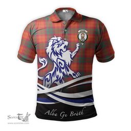 ScotsTee Shop Scottish MacNab Ancient Clan Crest Tartan Polo Shirt Alba Gu Brath Regal Lion Emblem