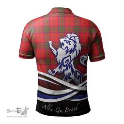 ScotsTee Shop Scottish Ross Modern Clan Crest Tartan Polo Shirt Alba Gu Brath Regal Lion Emblem