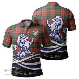 ScotsTee Shop Scottish Stewart of Appin Ancient Clan Crest Tartan Polo Shirt Alba Gu Brath Regal Lion Emblem