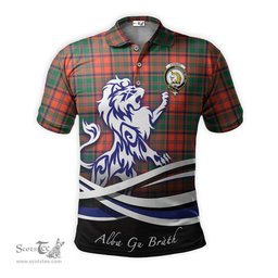 ScotsTee Shop Scottish Stewart of Appin Ancient Clan Crest Tartan Polo Shirt Alba Gu Brath Regal Lion Emblem