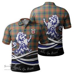 ScotsTee Shop Scottish Wilson Ancient Clan Crest Tartan Polo Shirt Alba Gu Brath Regal Lion Emblem