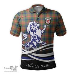 ScotsTee Shop Scottish Wilson Ancient Clan Crest Tartan Polo Shirt Alba Gu Brath Regal Lion Emblem