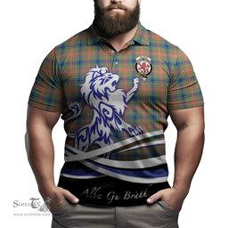ScotsTee Shop Scottish Wilson Ancient Clan Crest Tartan Polo Shirt Alba Gu Brath Regal Lion Emblem